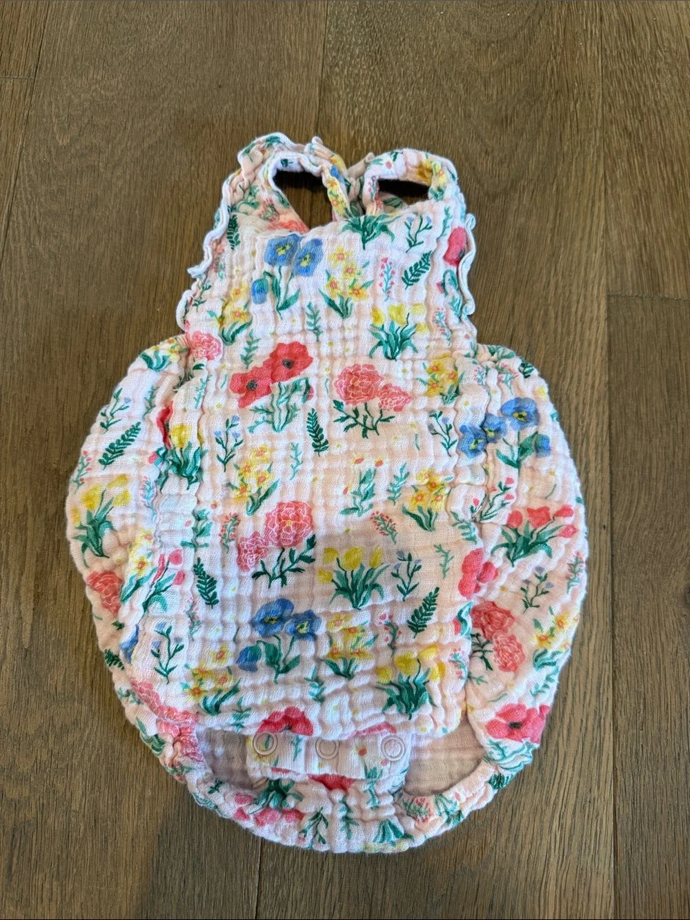 Angel Dear 100% Cotton Muslin Floral Bubble 3-6 months